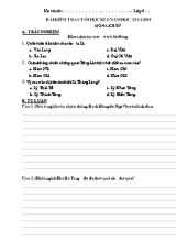 Đề kiểm tra cuối học kì I Lịch sử lớp 4 - Năm học 2014-2015